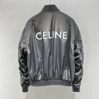 Grey Satin Plain Bomber - Men's