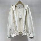 Cream Cotton Plain Zip-Through - Men's