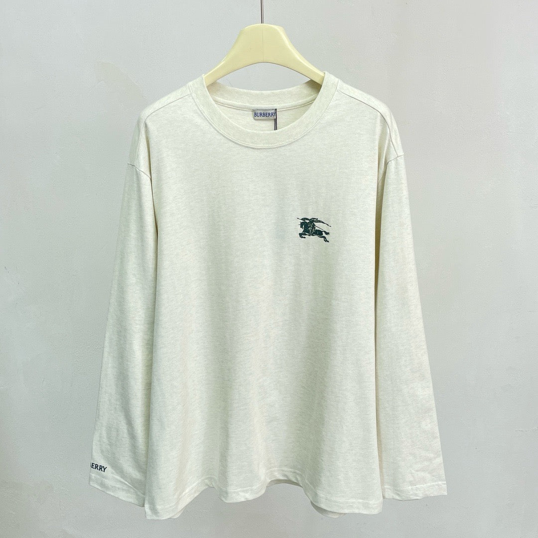 Cream Cotton Embroidered Long-Sleeve - Men's