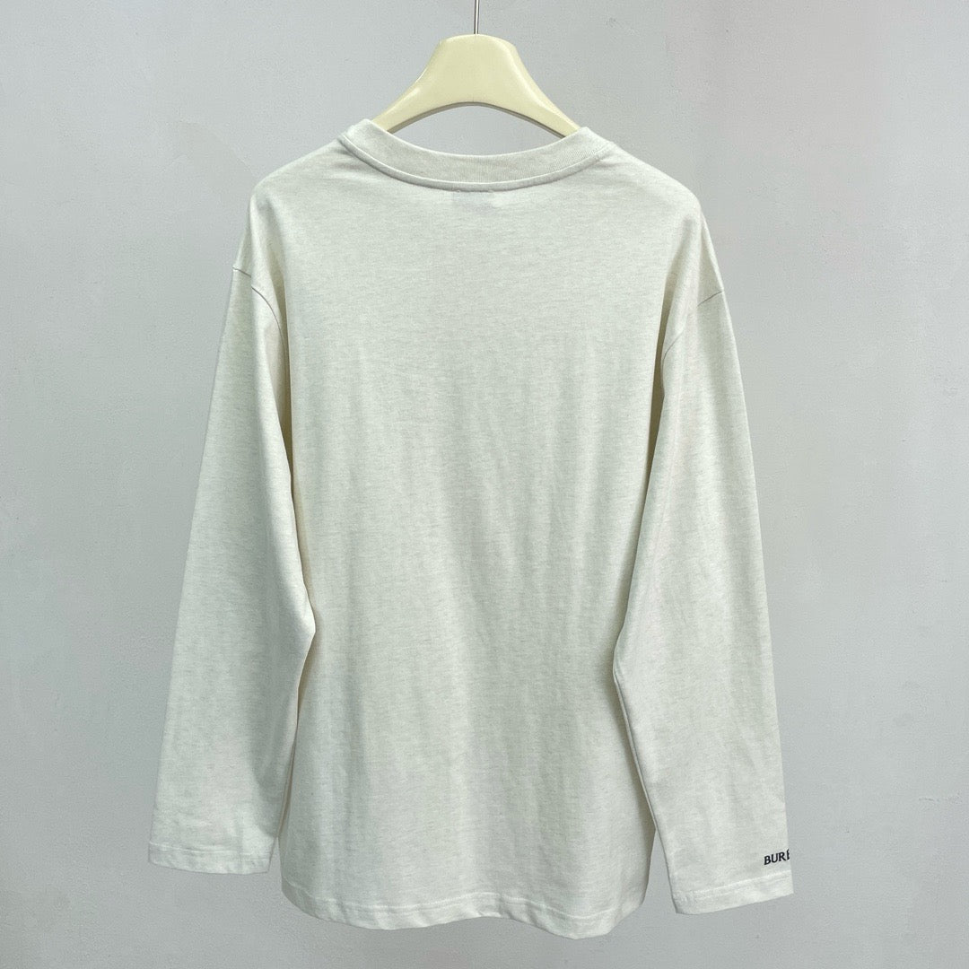 Cream Cotton Embroidered Long-Sleeve - Men's