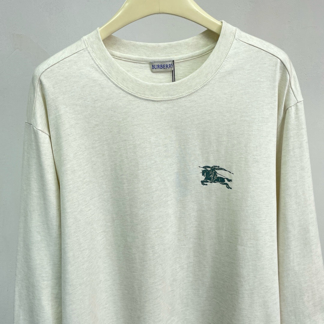 Cream Cotton Embroidered Long-Sleeve - Men's