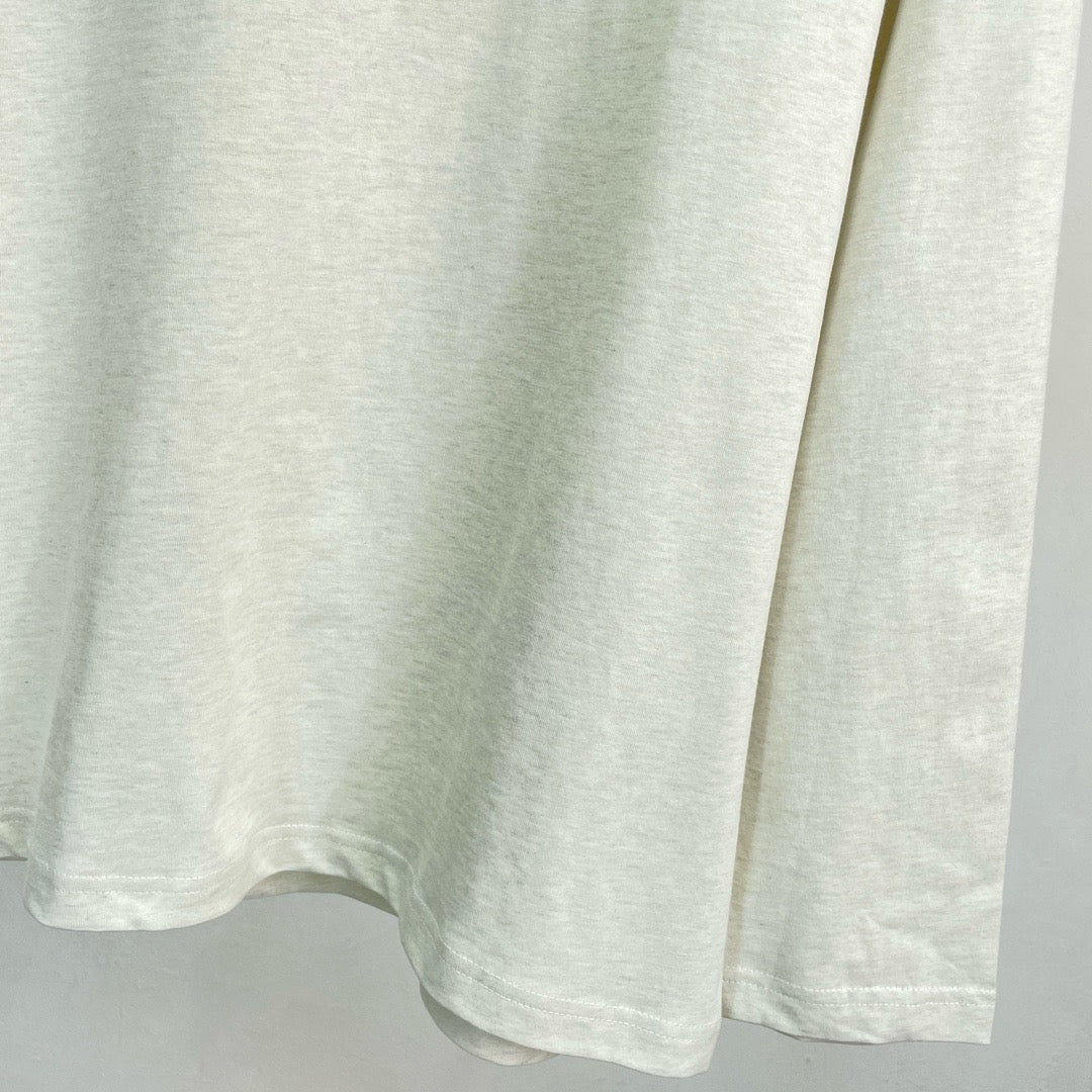Cream Cotton Embroidered Long-Sleeve - Men's