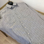 Grey Cotton Striped Long-Sleeve - Men's