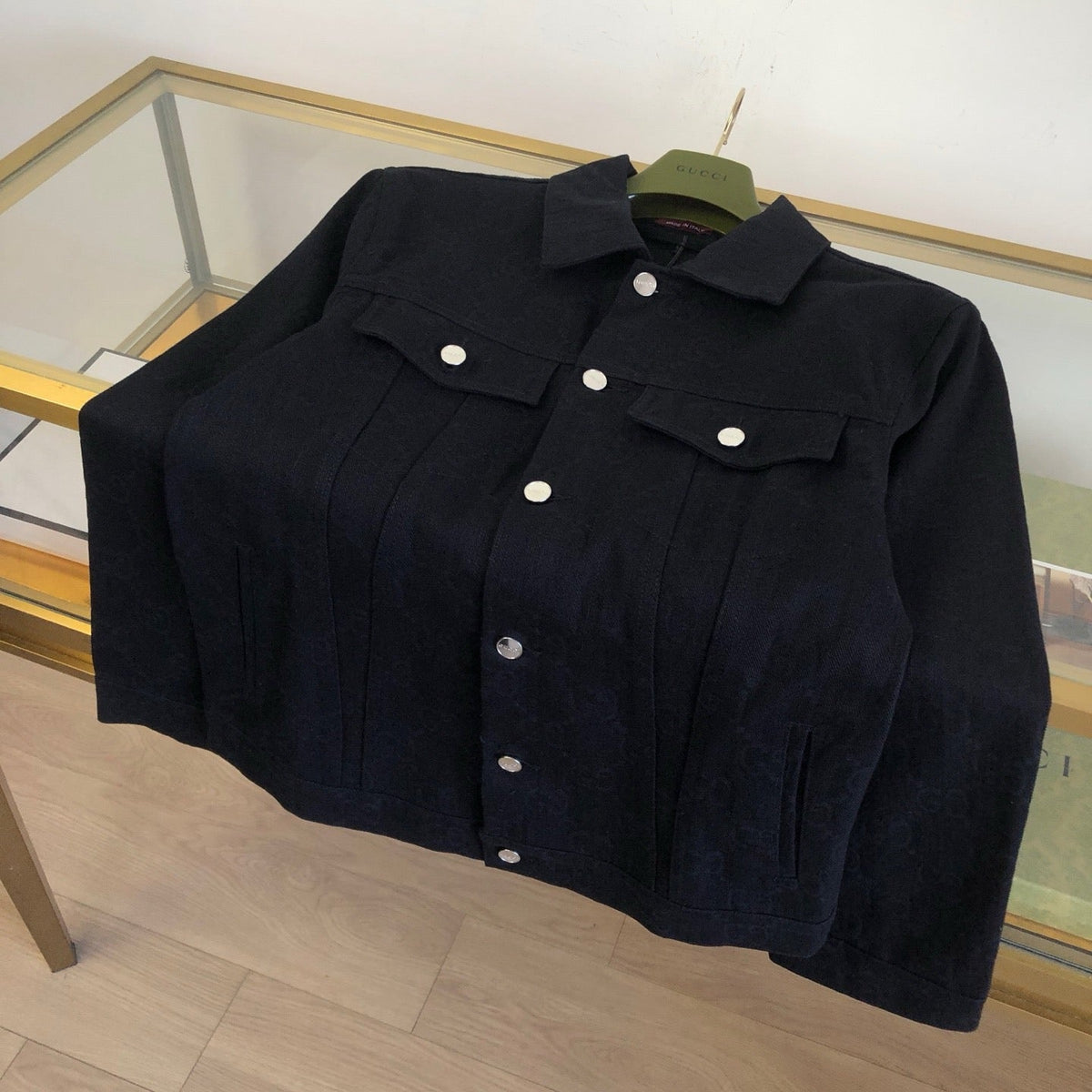 Black Denim Plain Trucker - Men's