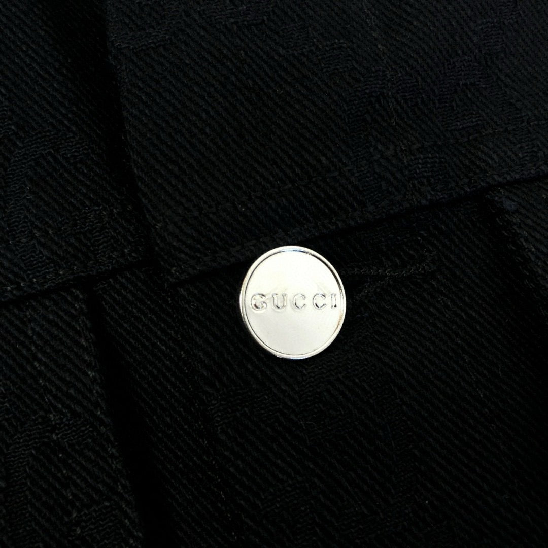 Black Denim Plain Trucker - Men's