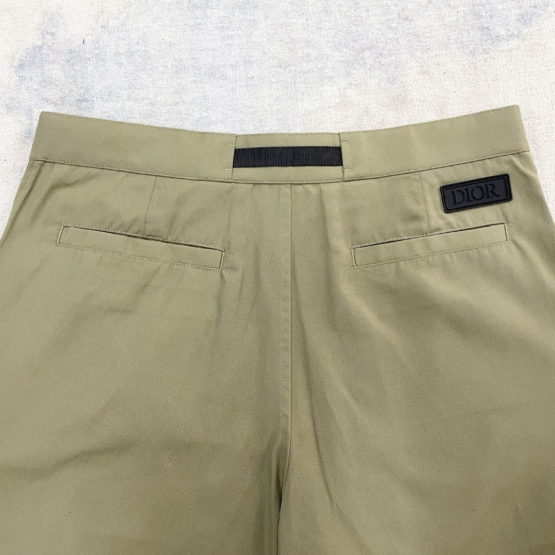 Khaki Cotton Plain Cargo - Men's