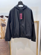 Black Nylon Quilted Hooded - Men's