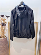 Black Nylon Quilted Hooded - Men's