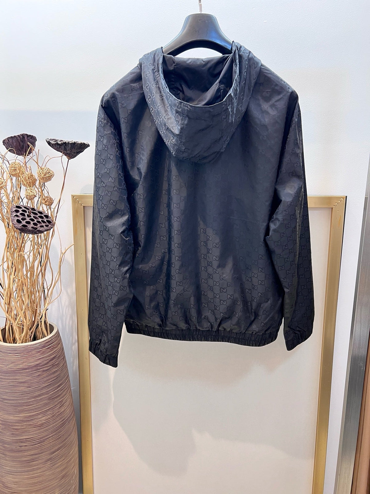 Black Nylon Quilted Hooded - Men's