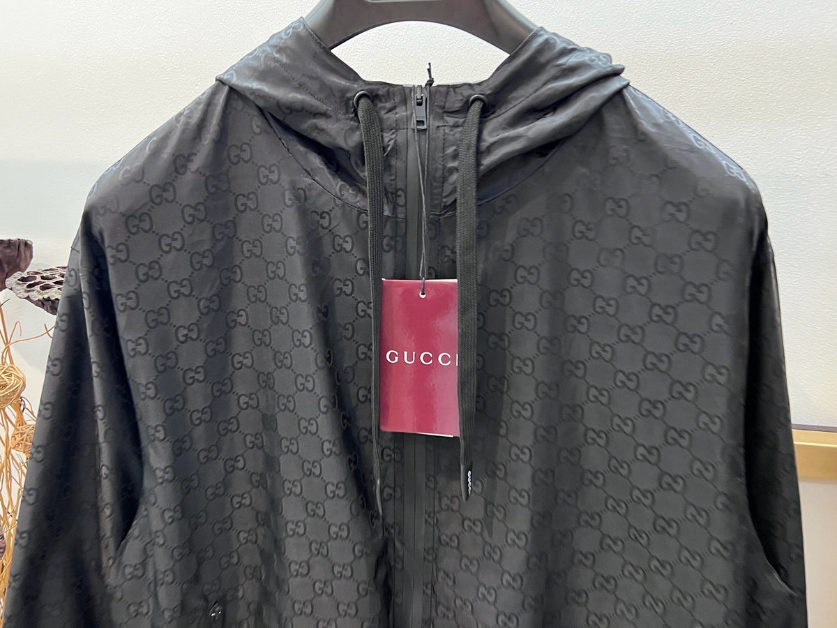 Black Nylon Quilted Hooded - Men's