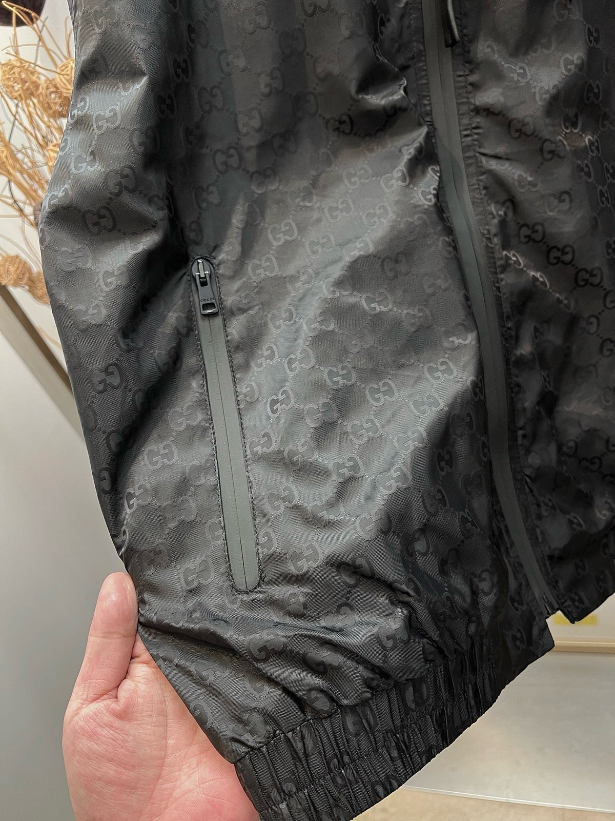 Black Nylon Quilted Hooded - Men's