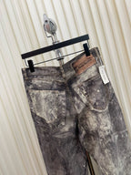 Brown Denim Mud Wash Wide-Leg - Men's