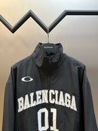 Black Nylon Graphic Varsity - Men's