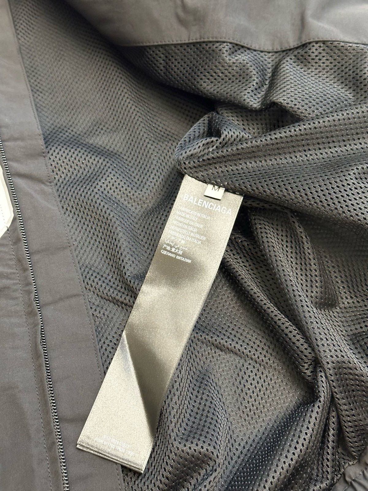 Black Nylon Graphic Varsity - Men's