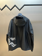 Black Nylon Print Zip-Through - Men's
