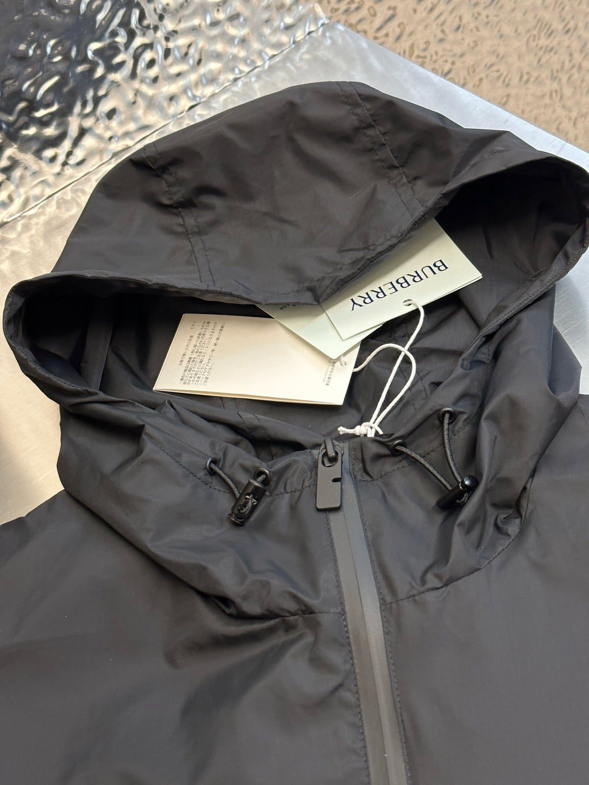Black Nylon Print Zip-Through - Men's