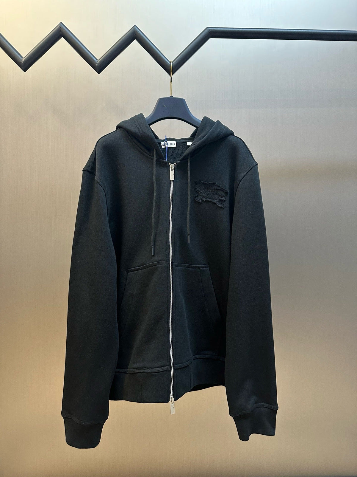 Navy Cotton Plain Zip-Through - Men's