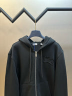 Navy Cotton Plain Zip-Through - Men's