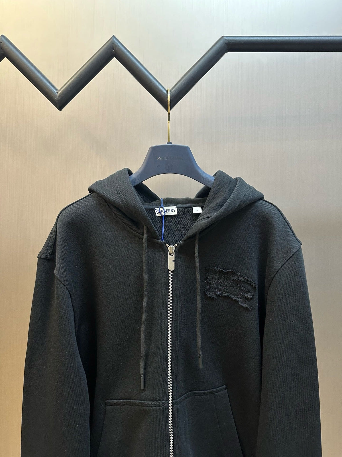 Navy Cotton Plain Zip-Through - Men's