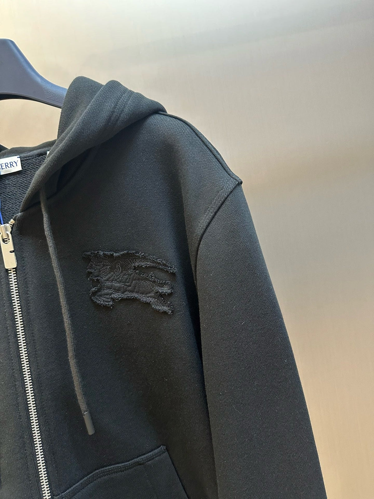 Navy Cotton Plain Zip-Through - Men's