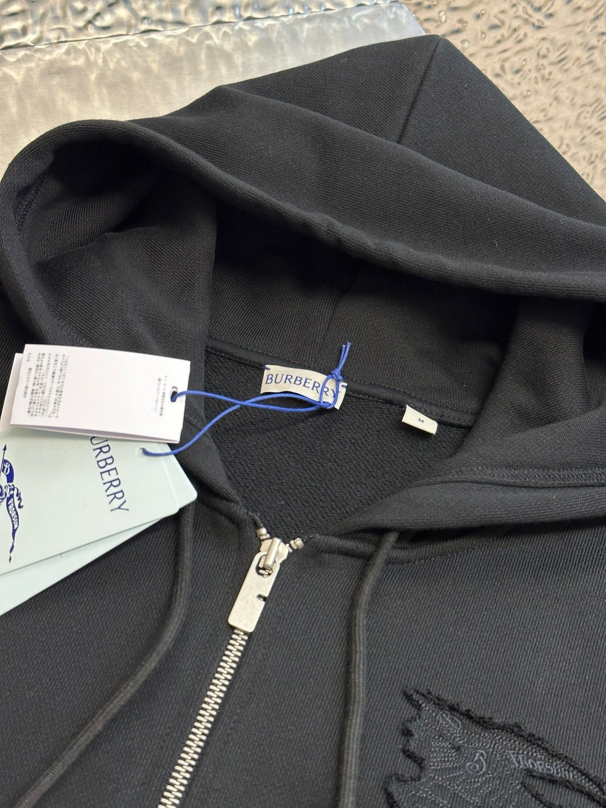 Navy Cotton Plain Zip-Through - Men's