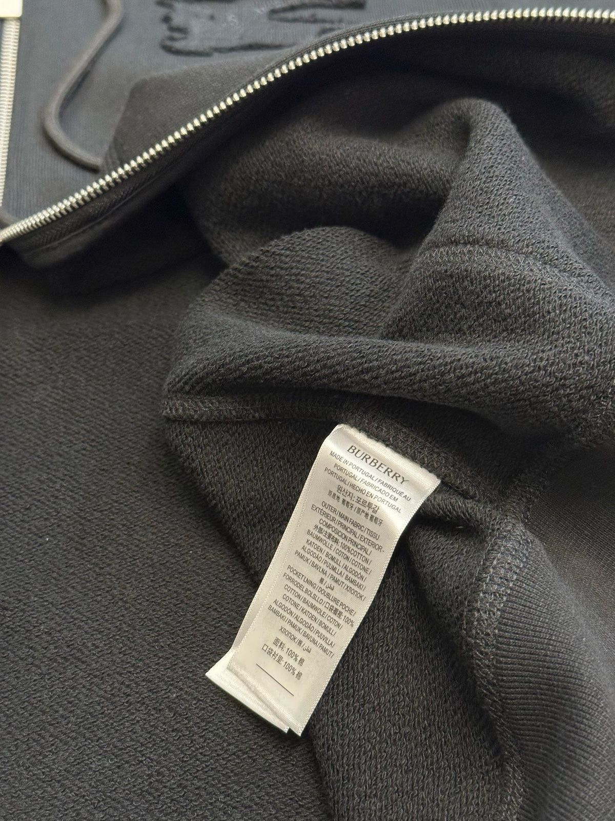 Navy Cotton Plain Zip-Through - Men's