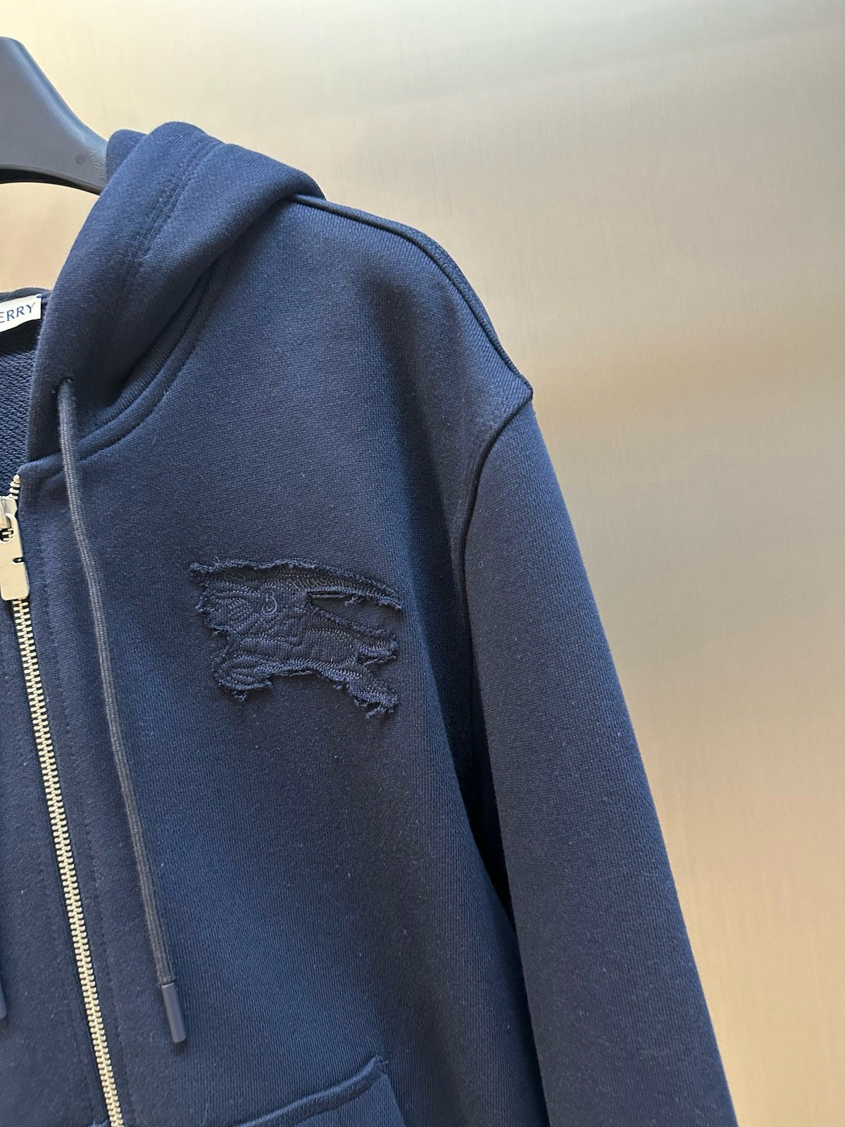 Navy Cotton Plain Zip-Through - Men's