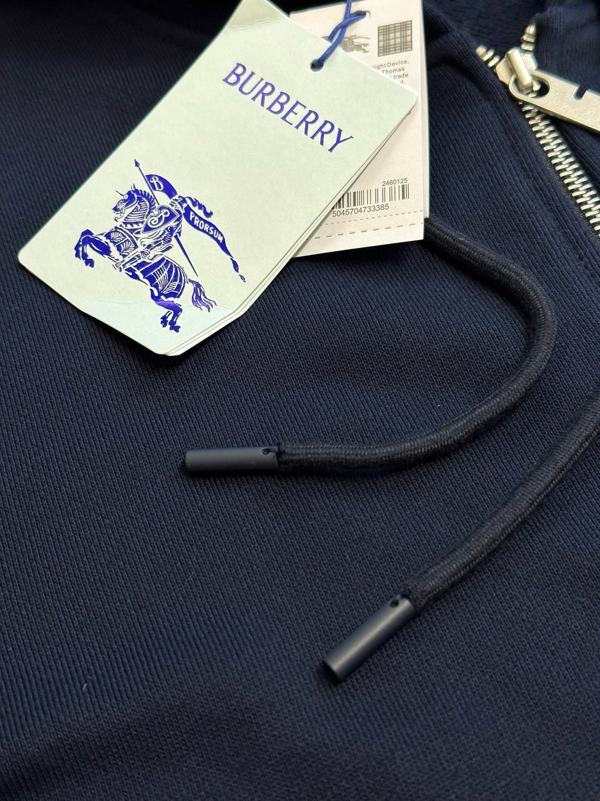 Navy Cotton Plain Zip-Through - Men's