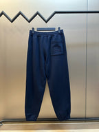 Navy Cotton Drawstring Joggers - Men's