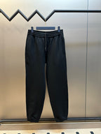 Black Cotton Drawstring Joggers - Men's