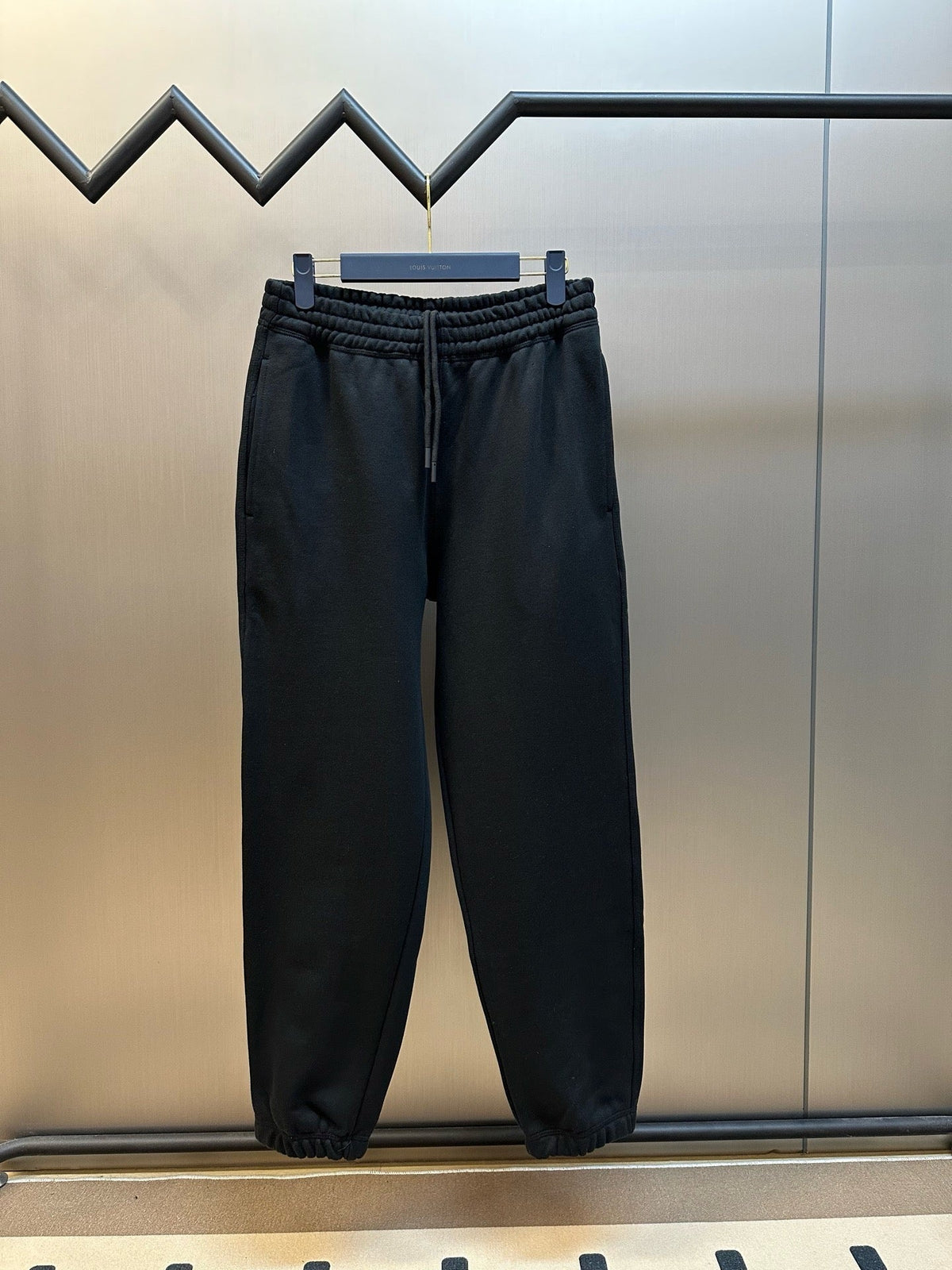 Black Cotton Drawstring Joggers - Men's
