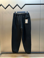 Black Cotton Drawstring Joggers - Men's