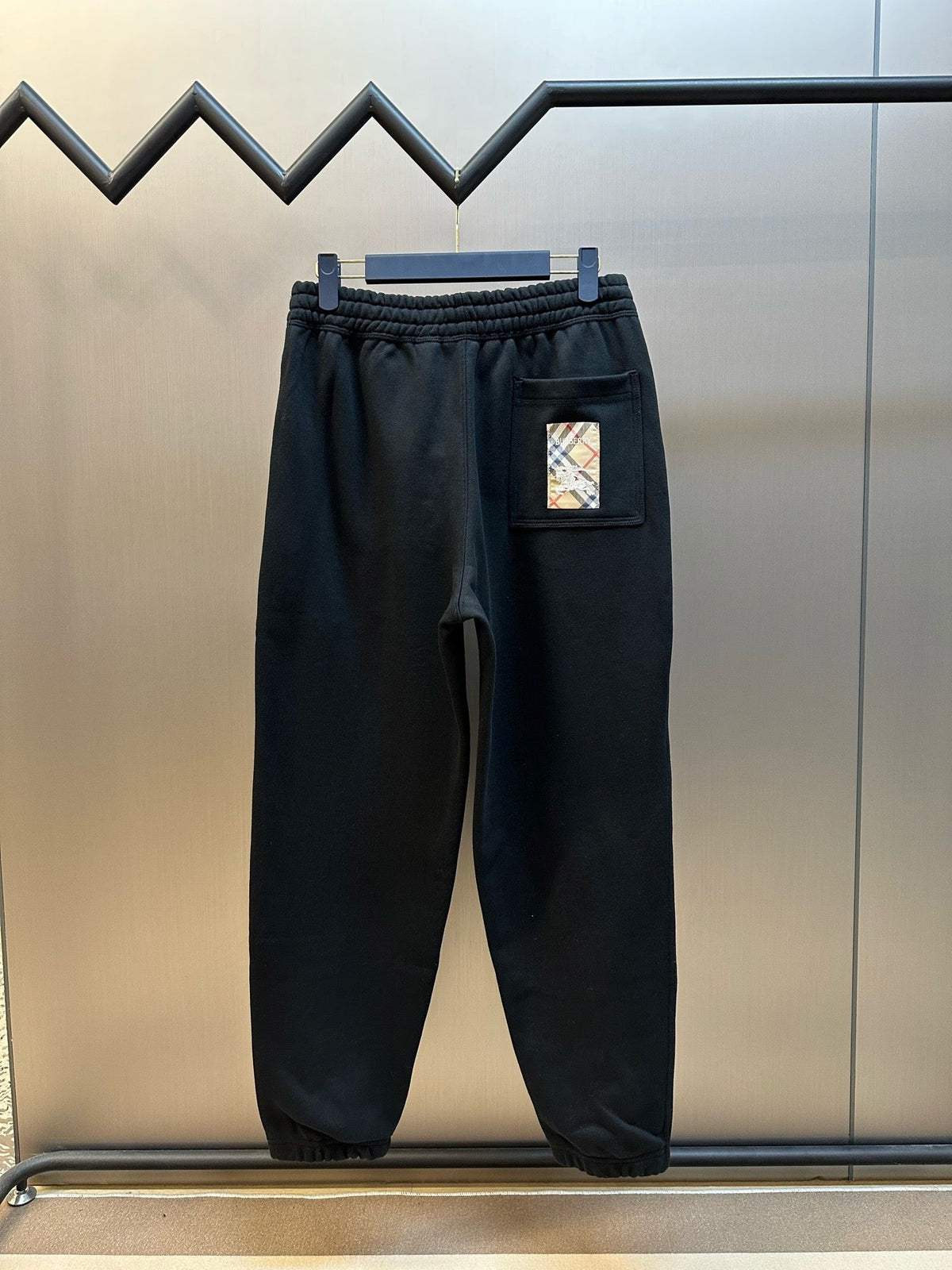 Black Cotton Drawstring Joggers - Men's