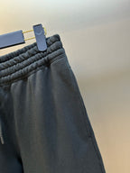 Black Cotton Drawstring Joggers - Men's