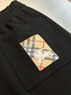 Black Cotton Drawstring Joggers - Men's