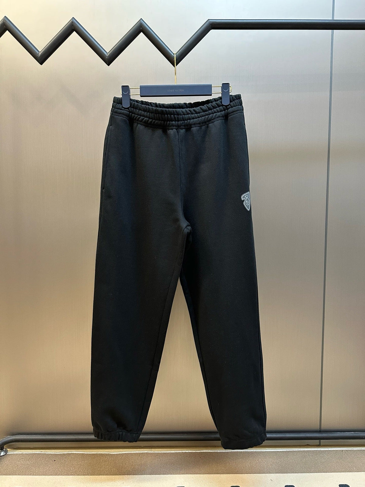 Black Cotton Cuffed Joggers - Men's