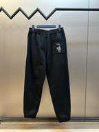 Black Cotton Cuffed Joggers - Men's