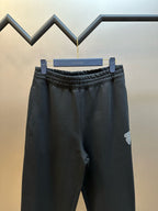 Black Cotton Cuffed Joggers - Men's