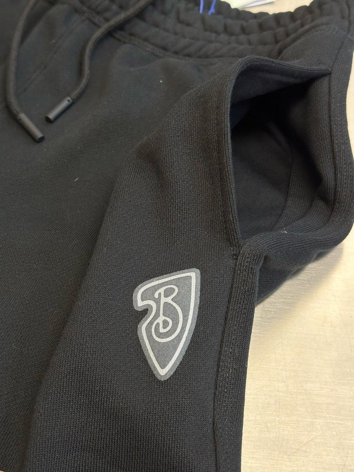 Black Cotton Cuffed Joggers - Men's