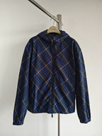 Navy Check Quilted Jacket - Men's