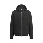 Black Cotton Plain Zip-Through - Men's