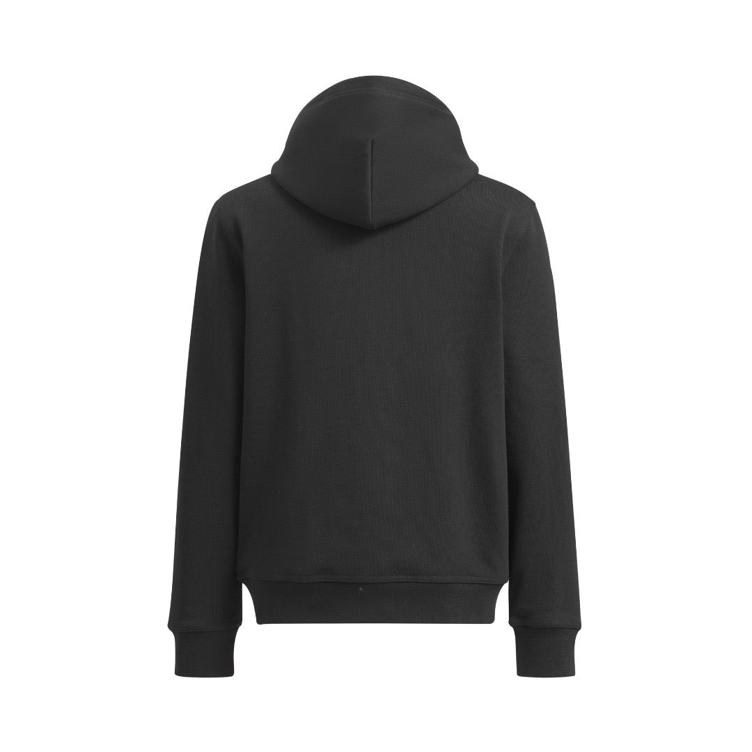 Black Cotton Plain Zip-Through - Men's