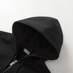 Black Cotton Plain Zip-Through - Men's