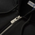 Black Cotton Plain Zip-Through - Men's