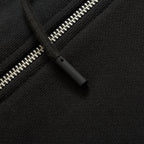 Black Cotton Plain Zip-Through - Men's