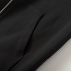 Black Cotton Plain Zip-Through - Men's