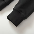 Black Cotton Plain Zip-Through - Men's