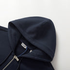 Black Cotton Plain Zip-Through - Men's