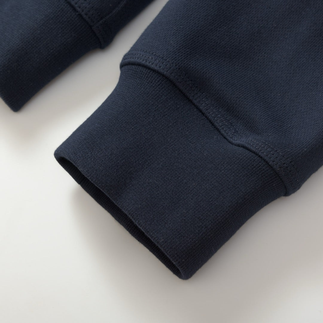 Black Cotton Plain Zip-Through - Men's