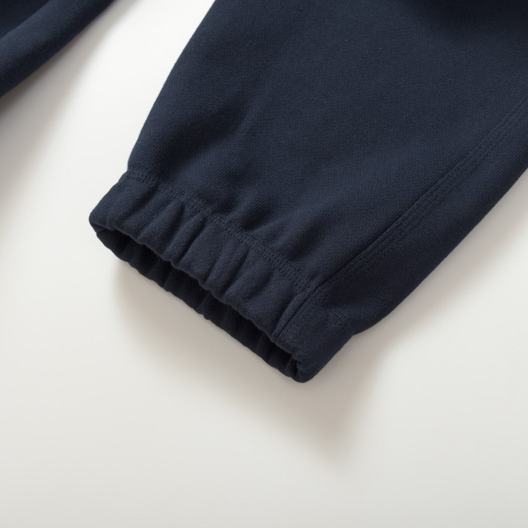 Black Cotton Plain Joggers - Men's